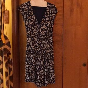 Boden Blue & White Flair Dress 10P. Cap sleeves.